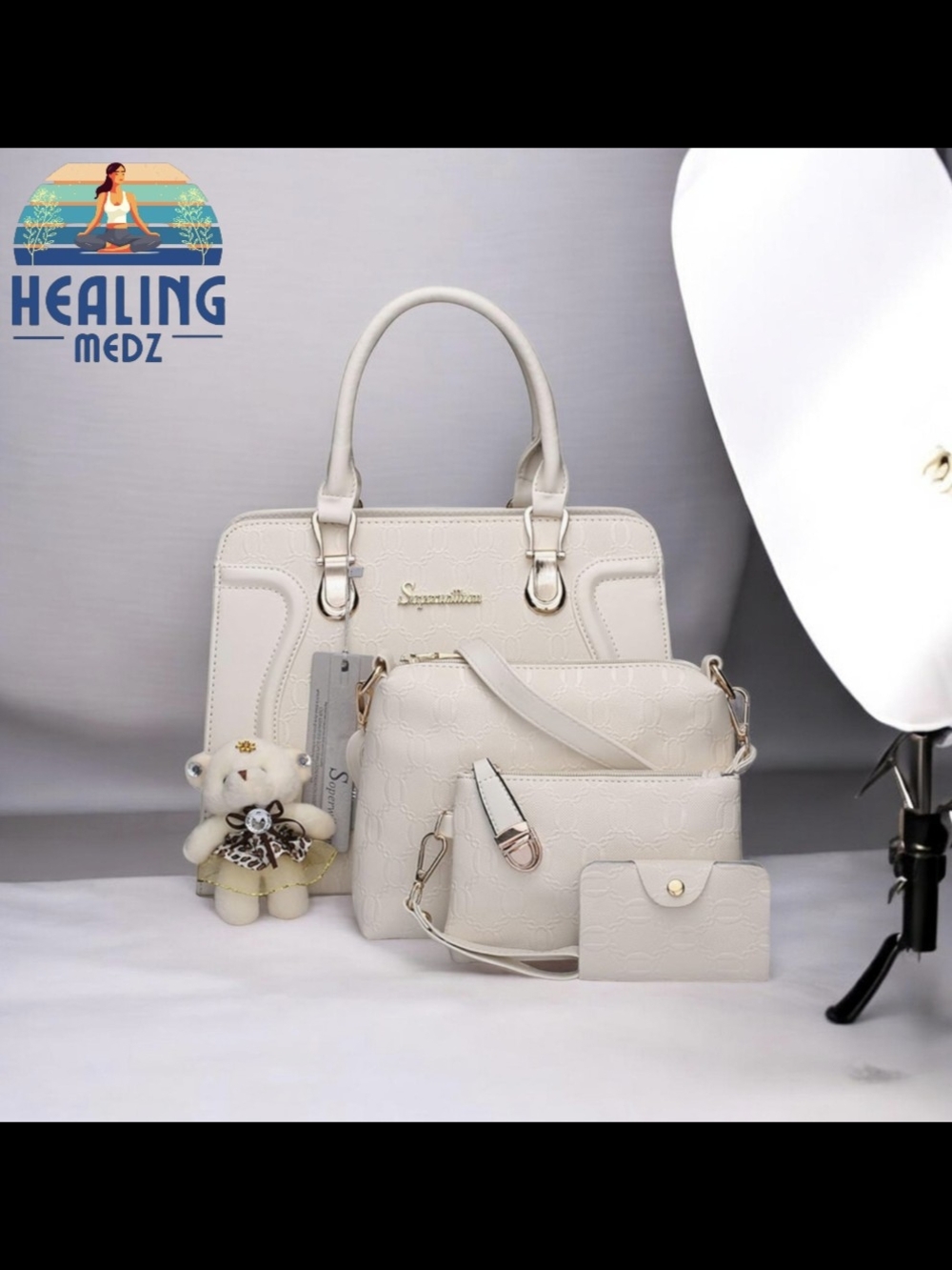 Women's Fashion Handbags Tote Bags Shoulder Bag Top Handle Satchel Purse Set 4pc